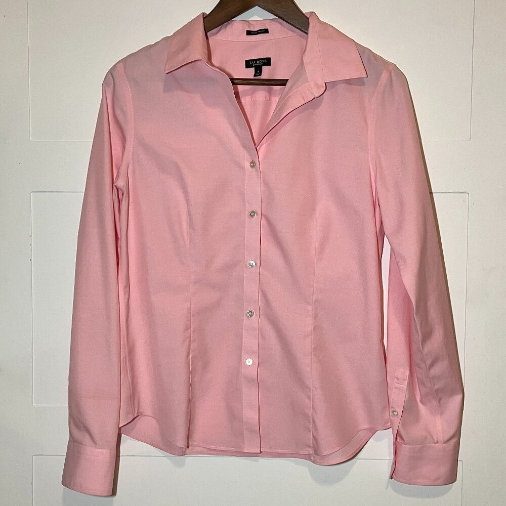 Talbots Pink‎ Button Down Women's Size 8 Wrinkle Resistant | Preppy | Coquette